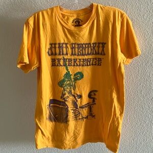 Mens Authentic Hendrix‎ Jimi Hendrix 100% Cotton T-Shirt Orange Sz M- EUC